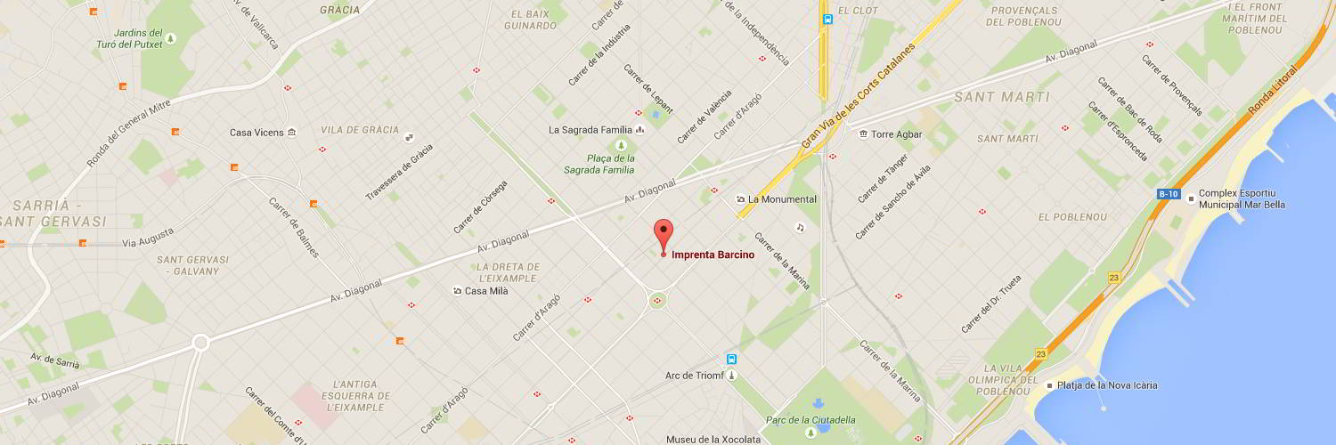 Mapa de localización de barcino en Barcelona
